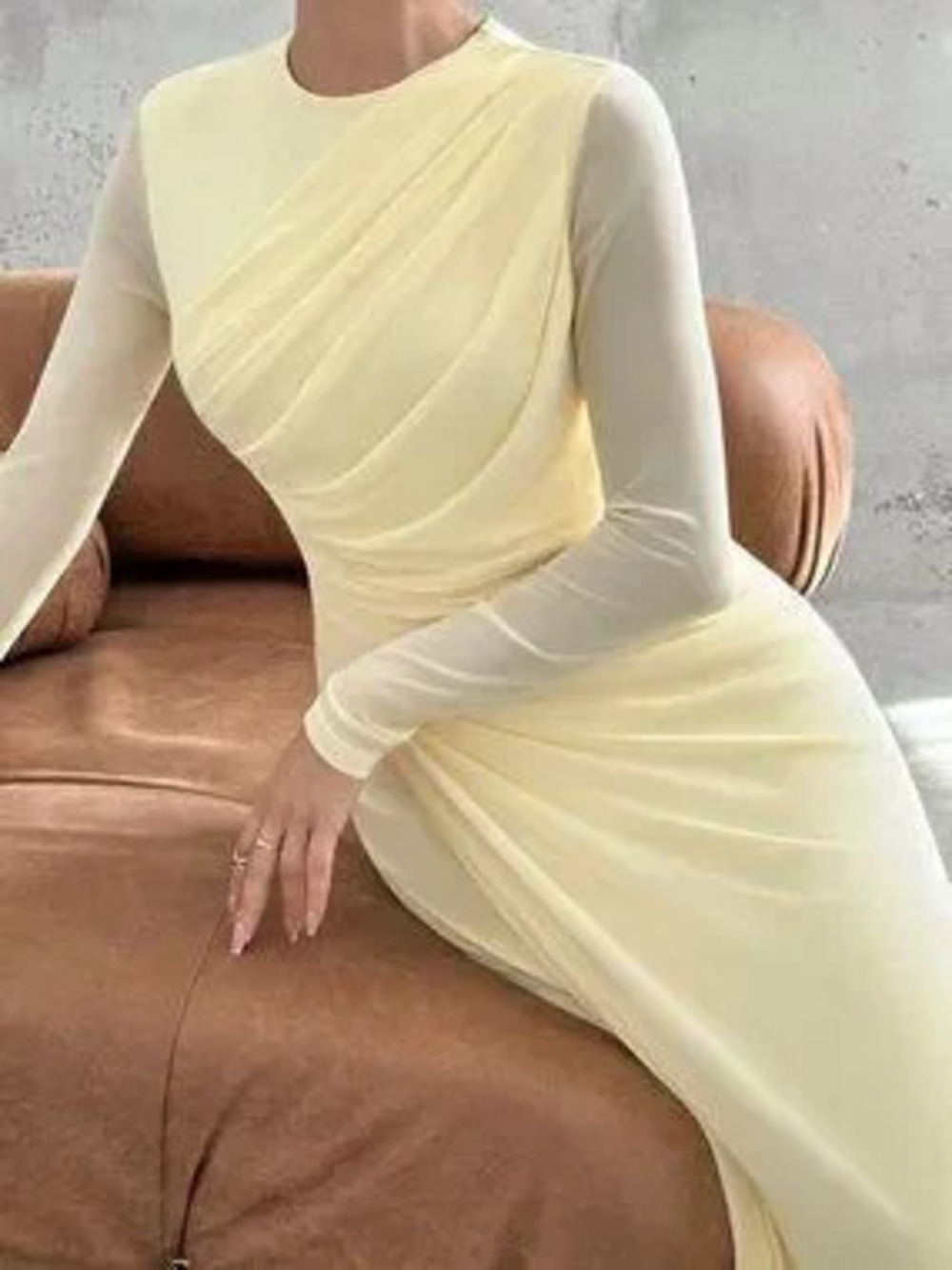 Light Yellow Elegant Women's Maxi Dress